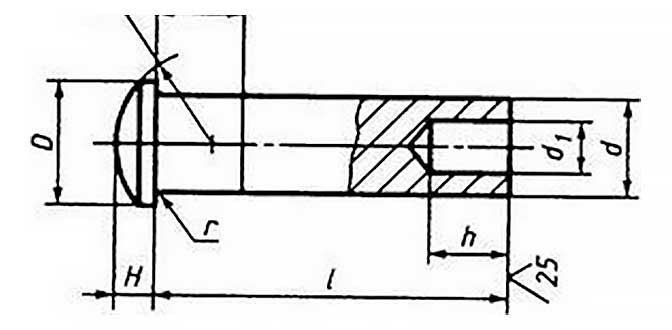 5*15 заклепка полупустотелая, плоская голова, алюминий ГОСТ 12642-80